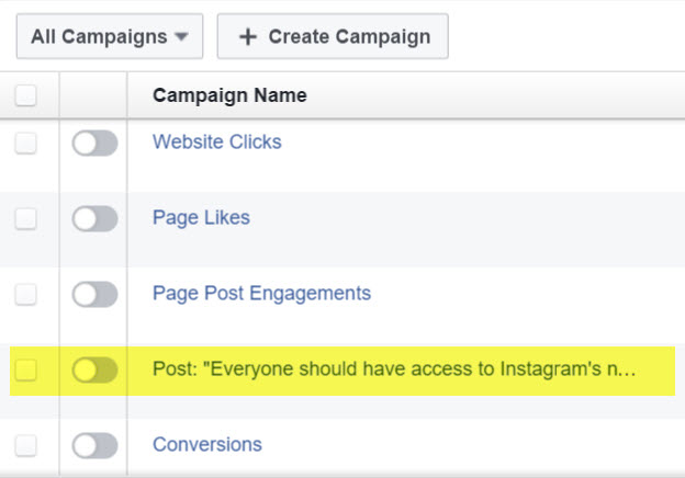 Boosted Posts mess with campaign structure